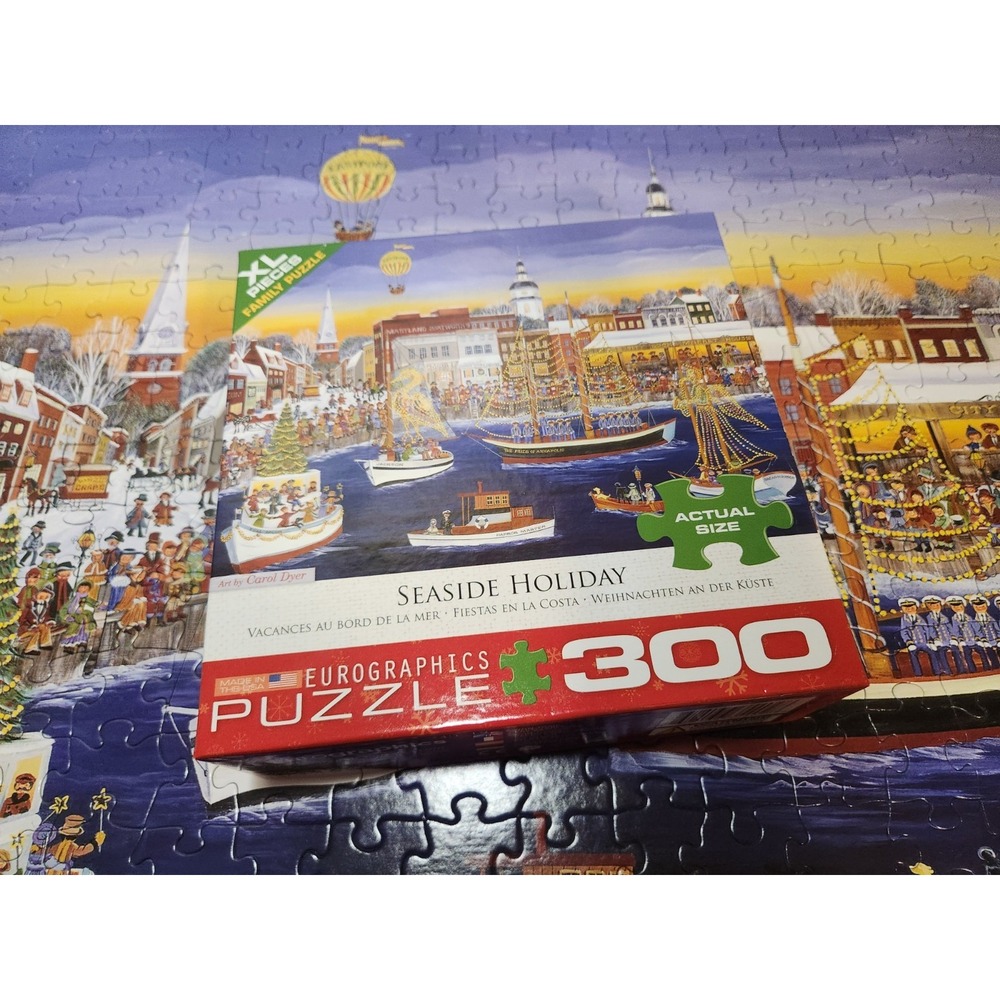 EuroGraphics Seaside Holiday Jigsaw Puzzle 300 XL Pieces Carol Dyer Christmas
